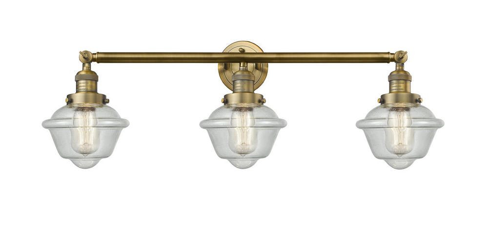 Oxford - 3 Light - 34 inch - Brushed Brass - Bath Vanity Light