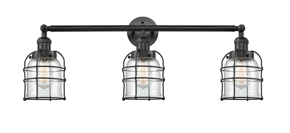 Bell Cage - 3 Light - 31 inch - Matte Black - Bath Vanity Light