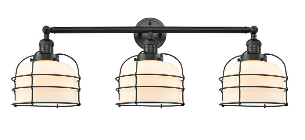 Bell Cage - 3 Light - 34 inch - Matte Black - Bath Vanity Light