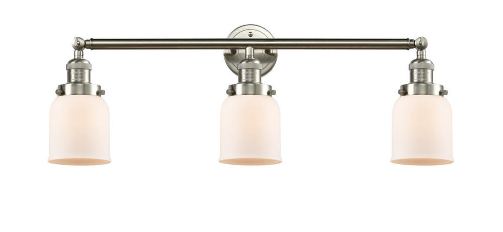 Bell - 3 Light - 30 inch - Brushed Satin Nickel - Bath Vanity Light