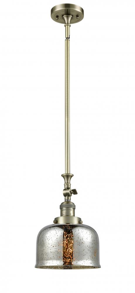 Bell - 1 Light - 8 inch - Antique Brass - Stem Hung - Mini Pendant