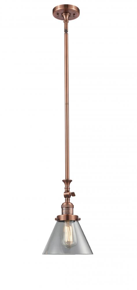 Cone - 1 Light - 8 inch - Antique Copper - Stem Hung - Mini Pendant