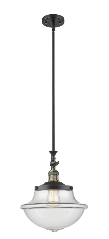 Oxford - 1 Light - 12 inch - Black Antique Brass - Stem Hung - Mini Pendant