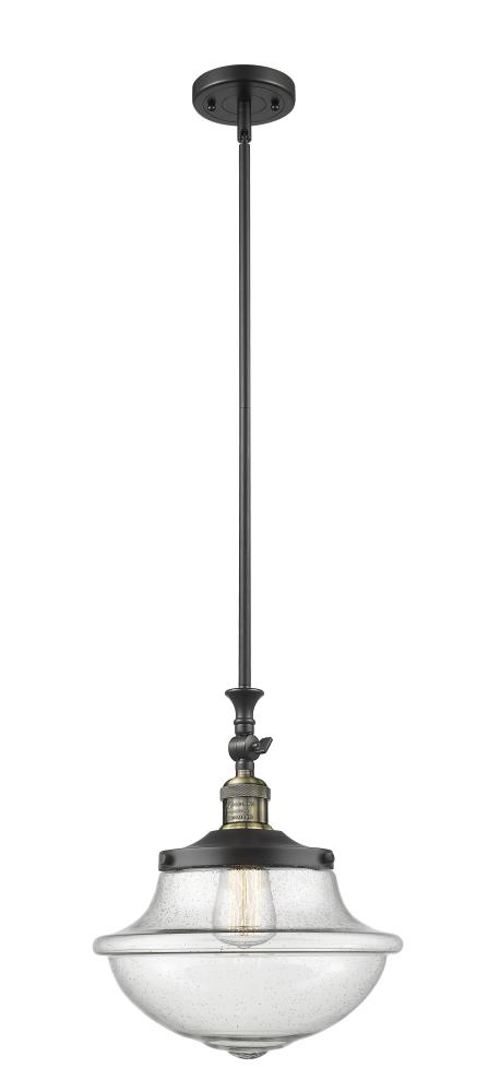 Oxford - 1 Light - 12 inch - Black Antique Brass - Stem Hung - Mini Pendant