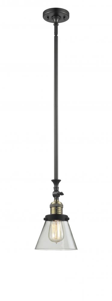 Cone - 1 Light - 6 inch - Black Antique Brass - Stem Hung - Mini Pendant
