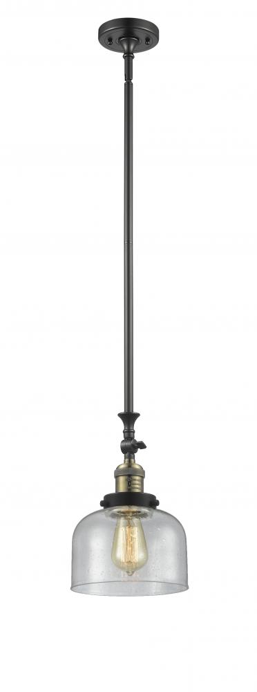 Bell - 1 Light - 8 inch - Black Antique Brass - Stem Hung - Mini Pendant