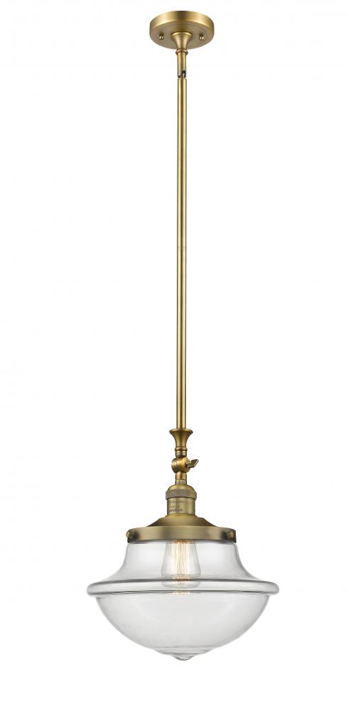 Oxford - 1 Light - 12 inch - Brushed Brass - Stem Hung - Mini Pendant