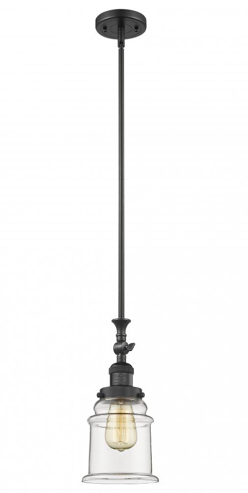 Canton - 1 Light - 6 inch - Matte Black - Stem Hung - Mini Pendant