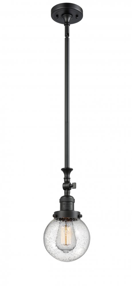 Beacon - 1 Light - 6 inch - Matte Black - Stem Hung - Mini Pendant