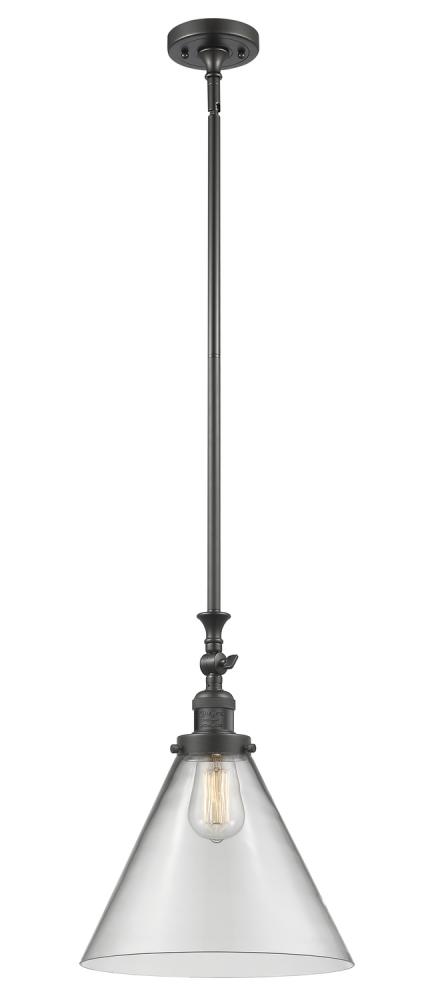Cone - 1 Light - 12 inch - Oil Rubbed Bronze - Stem Hung - Mini Pendant