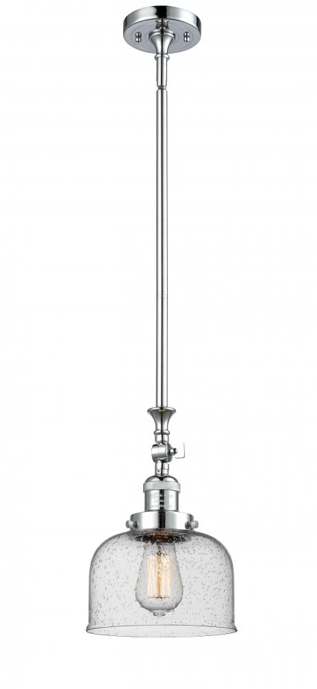 Bell - 1 Light - 8 inch - Polished Chrome - Stem Hung - Mini Pendant