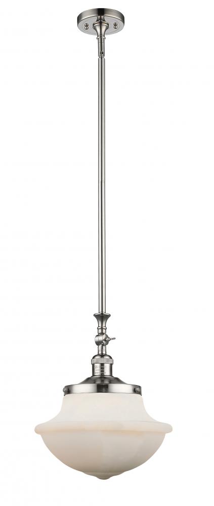Oxford - 1 Light - 12 inch - Polished Nickel - Stem Hung - Mini Pendant