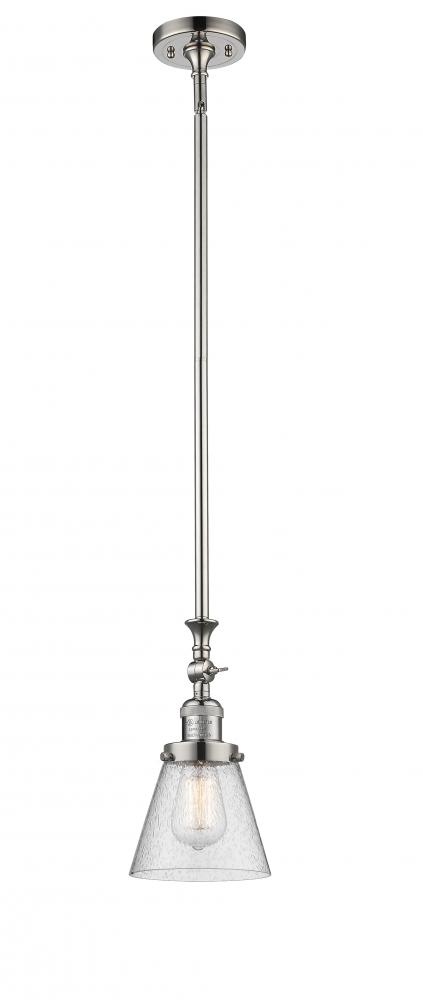 Cone - 1 Light - 6 inch - Polished Nickel - Stem Hung - Mini Pendant