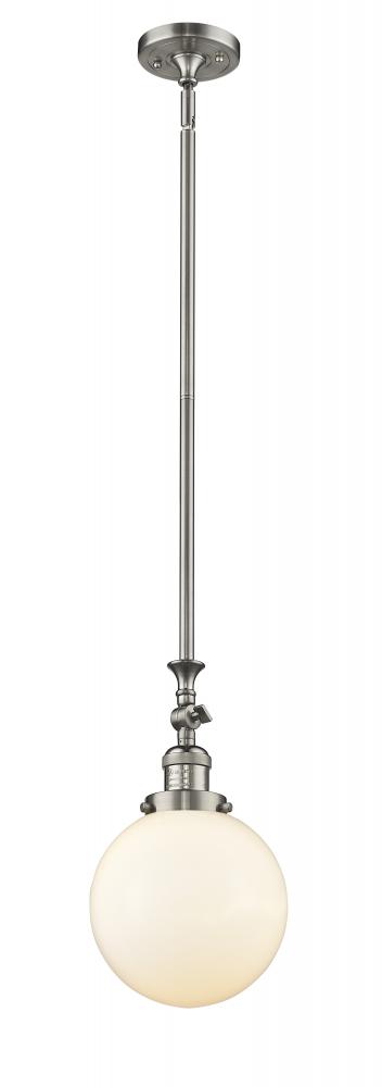 Beacon - 1 Light - 8 inch - Brushed Satin Nickel - Stem Hung - Mini Pendant