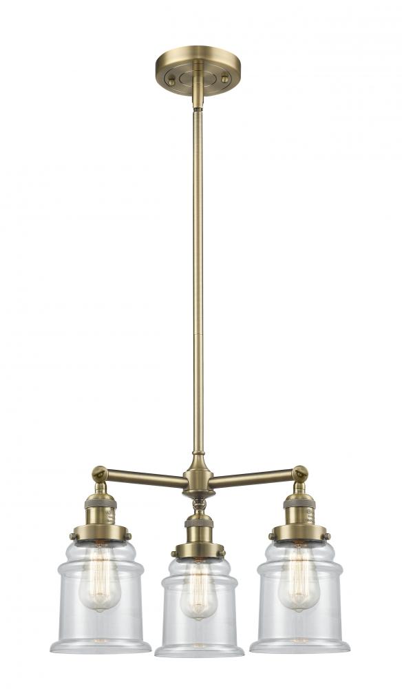 Canton - 3 Light - 18 inch - Antique Brass - Stem Hung - Chandelier