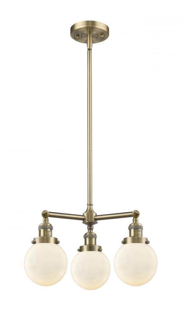 Beacon - 3 Light - 19 inch - Antique Brass - Stem Hung - Chandelier