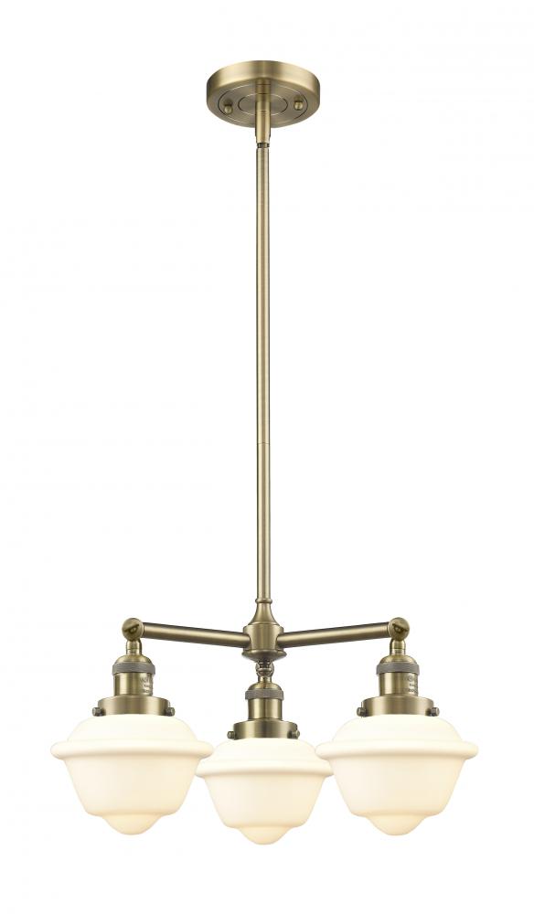 Oxford - 3 Light - 20 inch - Antique Brass - Stem Hung - Chandelier