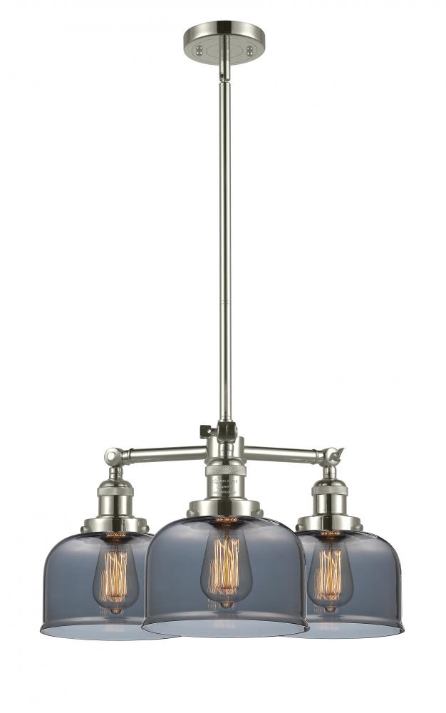 Bell - 3 Light - 22 inch - Polished Nickel - Stem Hung - Chandelier