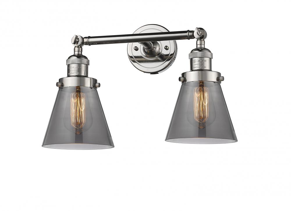 Cone - 2 Light - 16 inch - Polished Nickel - Bath Vanity Light