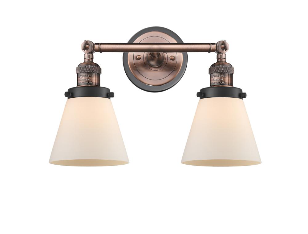 Cone - 2 Light - 16 inch - Antique Copper - Bath Vanity Light