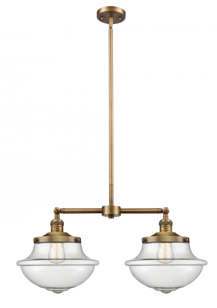 Oxford - 2 Light - 25 inch - Brushed Brass - Stem Hung - Island Light