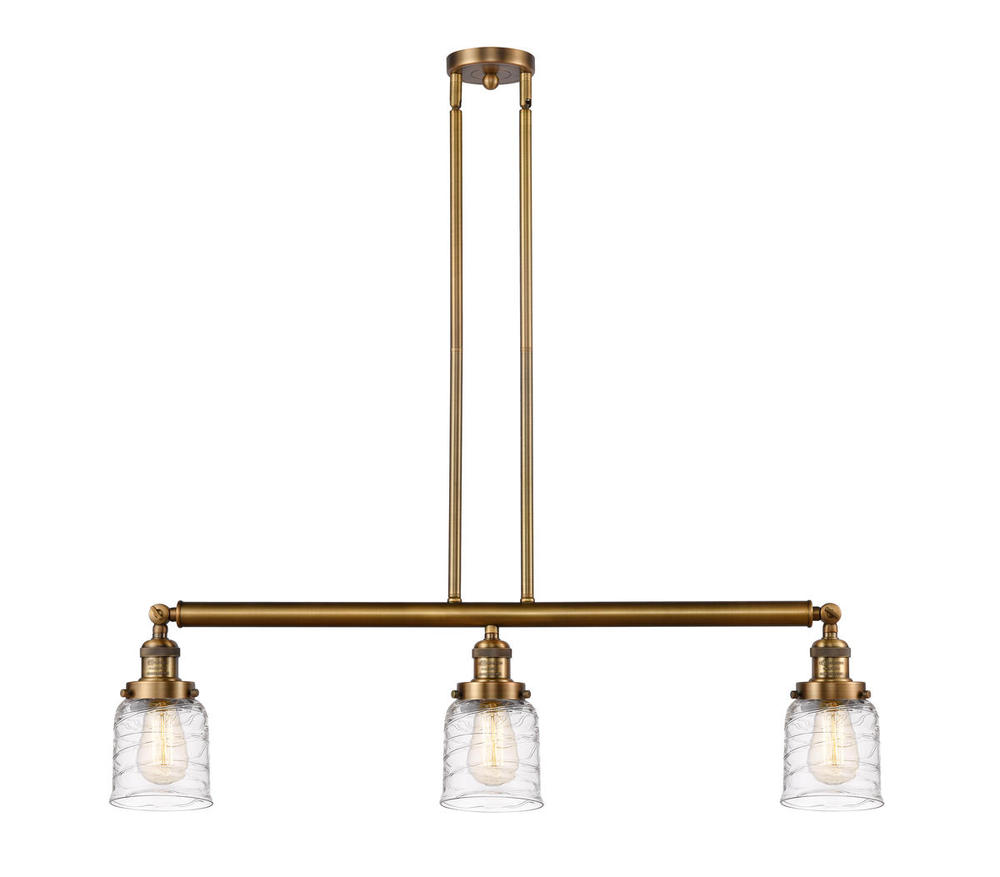 Bell - 3 Light - 38 inch - Brushed Brass - Stem Hung - Island Light