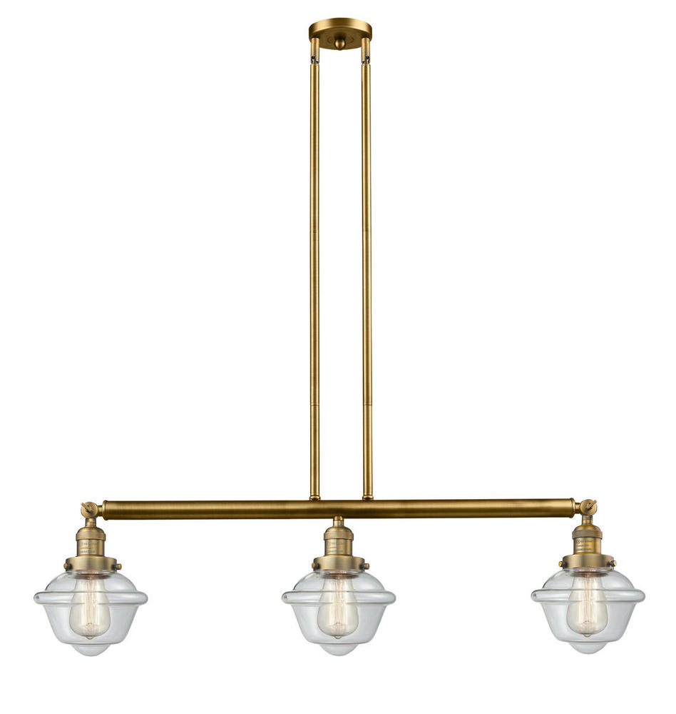 Oxford - 3 Light - 40 inch - Brushed Brass - Stem Hung - Island Light