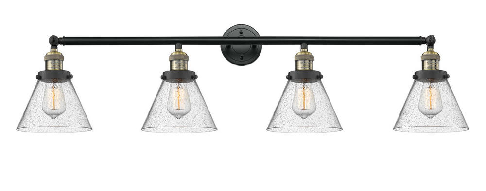 Cone - 4 Light - 44 inch - Black Antique Brass - Bath Vanity Light