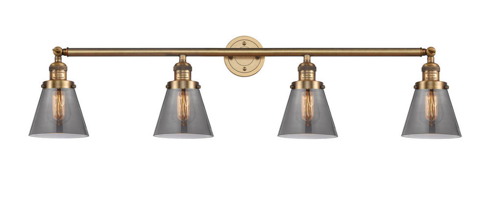 Cone - 4 Light - 42 inch - Brushed Brass - Bath Vanity Light