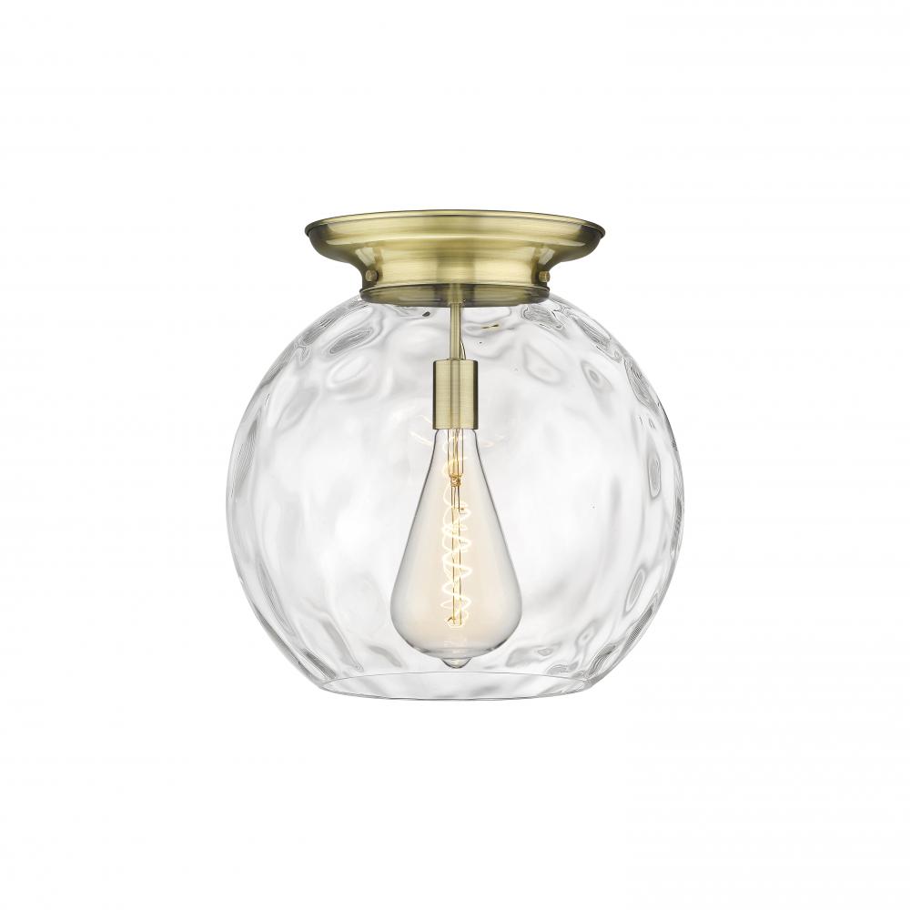 Athens Water Glass - 1 Light - 18 inch - Antique Brass - Flush Mount