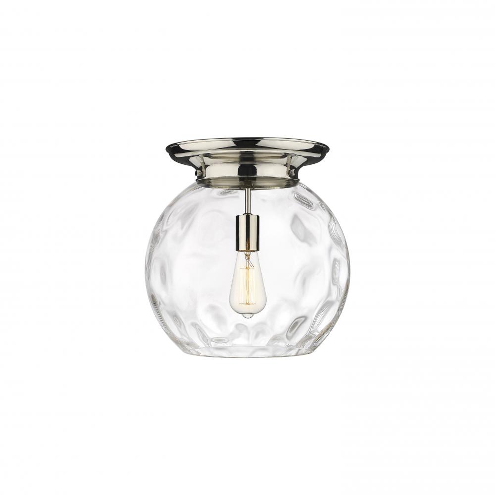 Athens Water Glass - 1 Light - 13 inch - Polished Nickel - Flush Mount