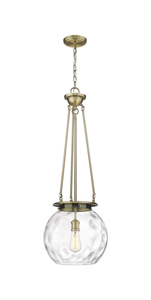 Athens Water Glass - 1 Light - 13 inch - Antique Brass - Chain Hung - Pendant