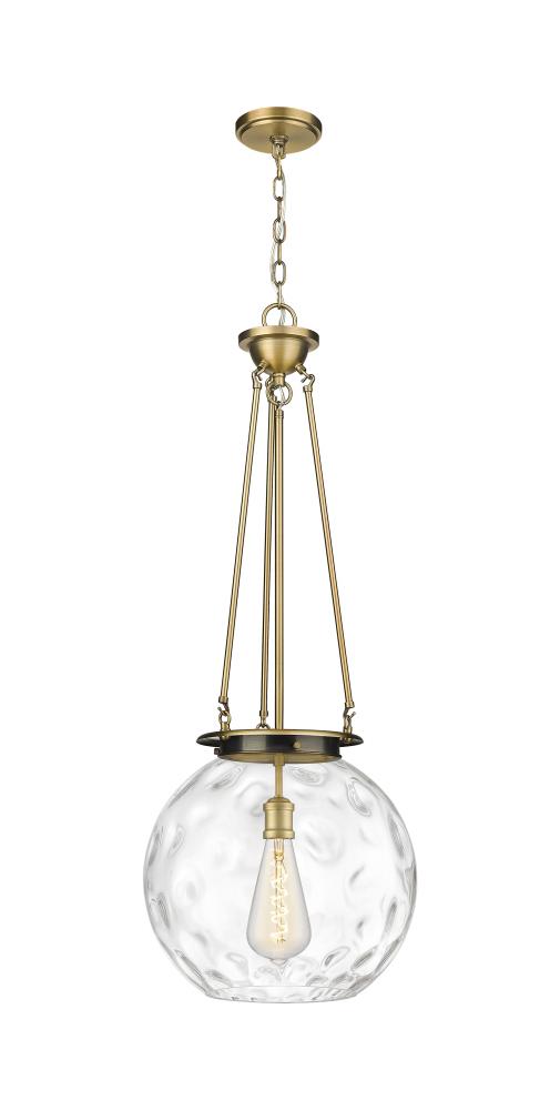 Athens Water Glass - 1 Light - 16 inch - Brushed Brass - Chain Hung - Pendant