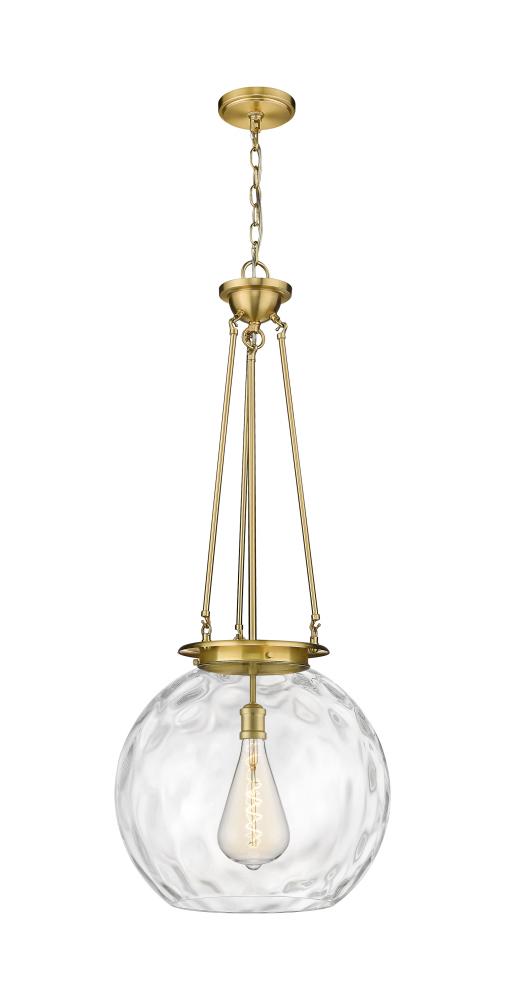 Athens Water Glass - 1 Light - 18 inch - Satin Gold - Chain Hung - Pendant