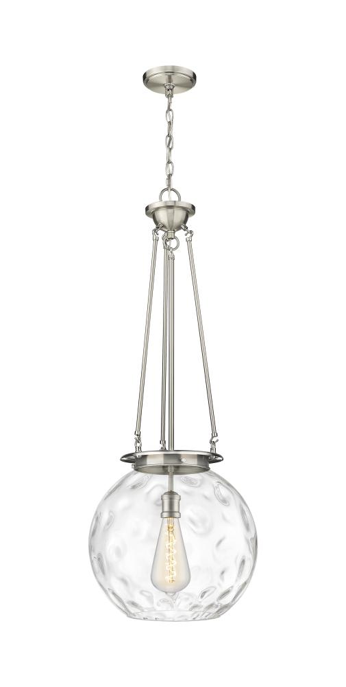 Athens Water Glass - 1 Light - 16 inch - Satin Nickel - Chain Hung - Pendant