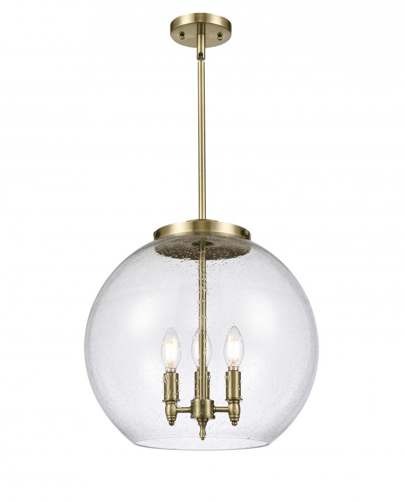 Athens - 3 Light - 16 inch - Antique Brass - Cord hung - Pendant