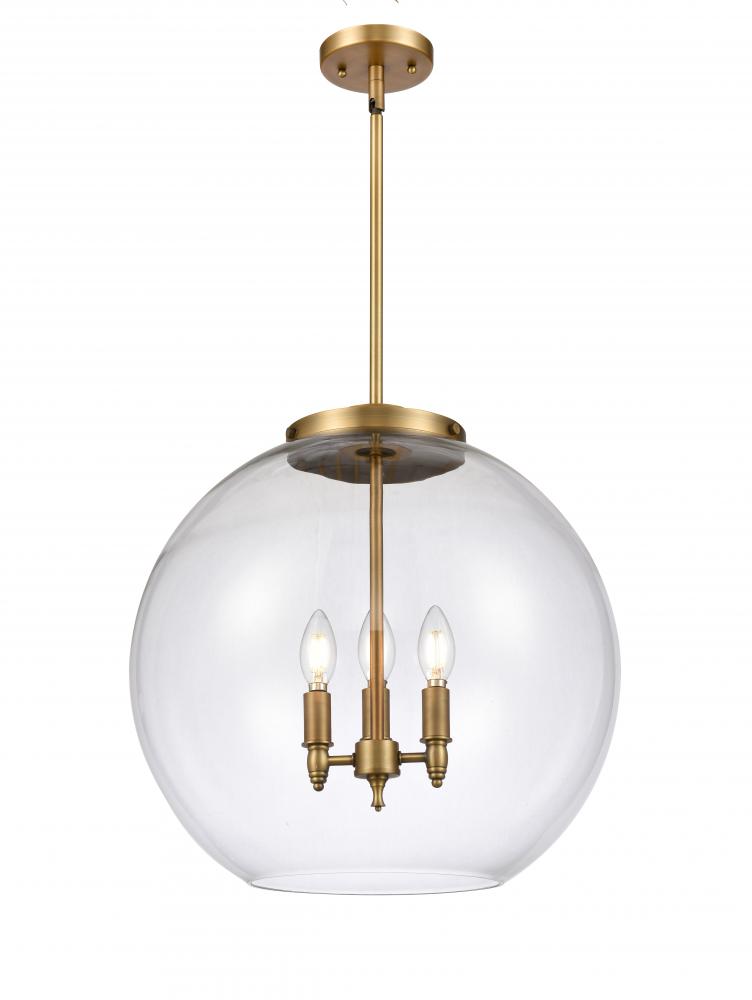 Athens - 3 Light - 18 inch - Brushed Brass - Cord hung - Pendant