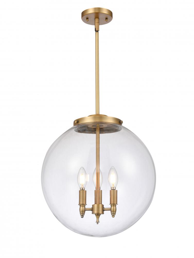 Beacon - 3 Light - 16 inch - Brushed Brass - Cord hung - Pendant
