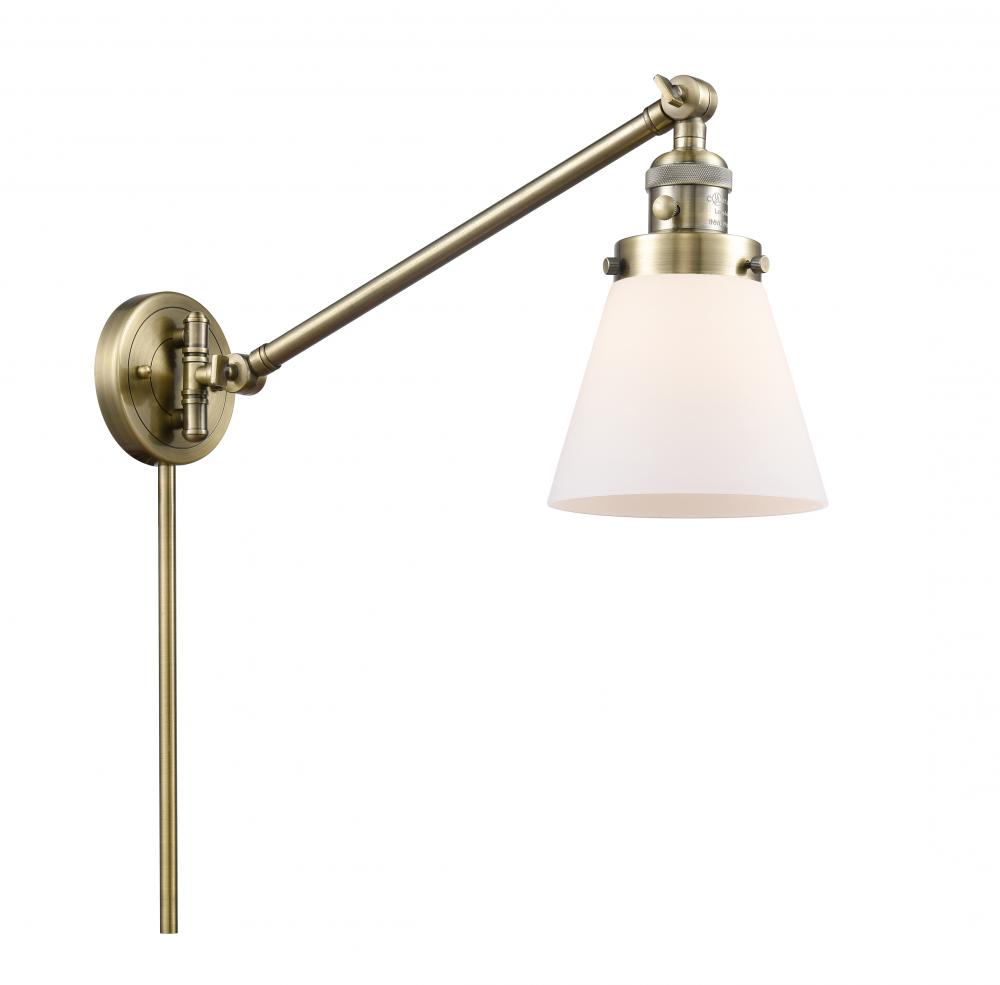 Cone - 1 Light - 8 inch - Antique Brass - Swing Arm