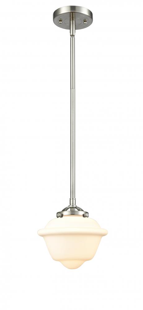 Oxford - 1 Light - 8 inch - Brushed Satin Nickel - Cord hung - Mini Pendant