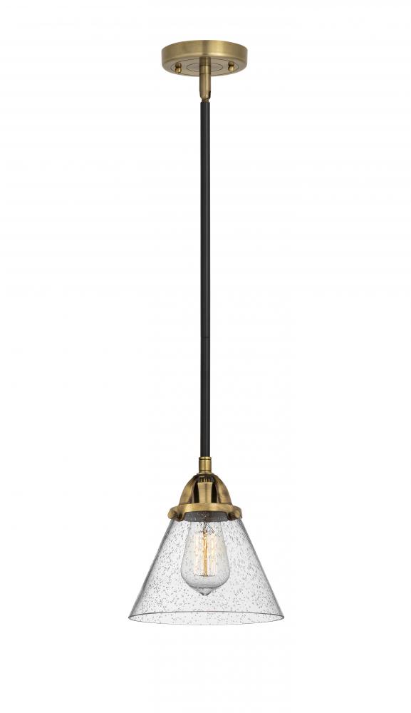 Cone - 1 Light - 8 inch - Black Antique Brass - Cord hung - Mini Pendant