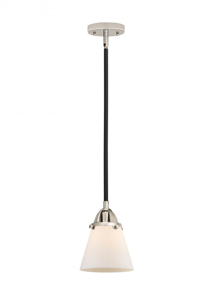 Cone - 1 Light - 6 inch - Black Polished Nickel - Cord hung - Mini Pendant