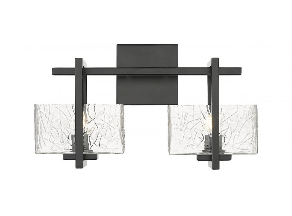 Striate - 2 Light - 15 inch - Black - Bath Vanity Light