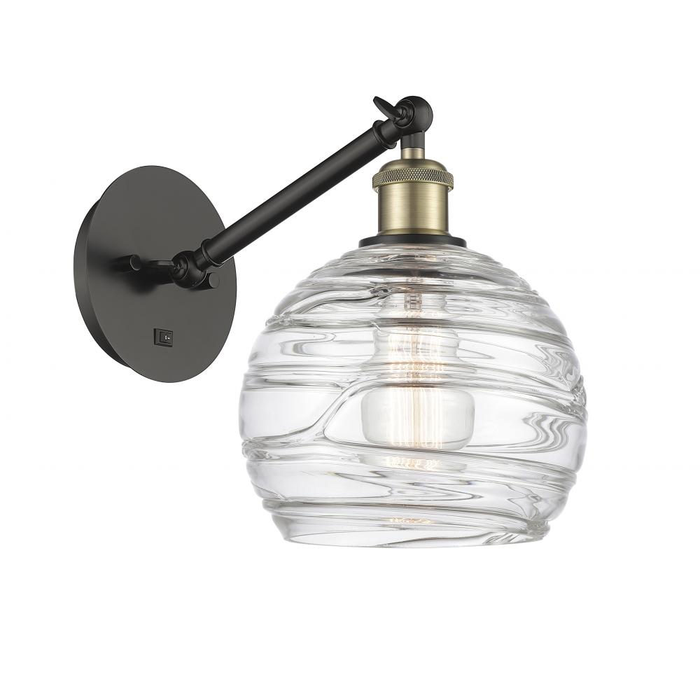 Athens Deco Swirl - 1 Light - 8 inch - Black Antique Brass - Sconce