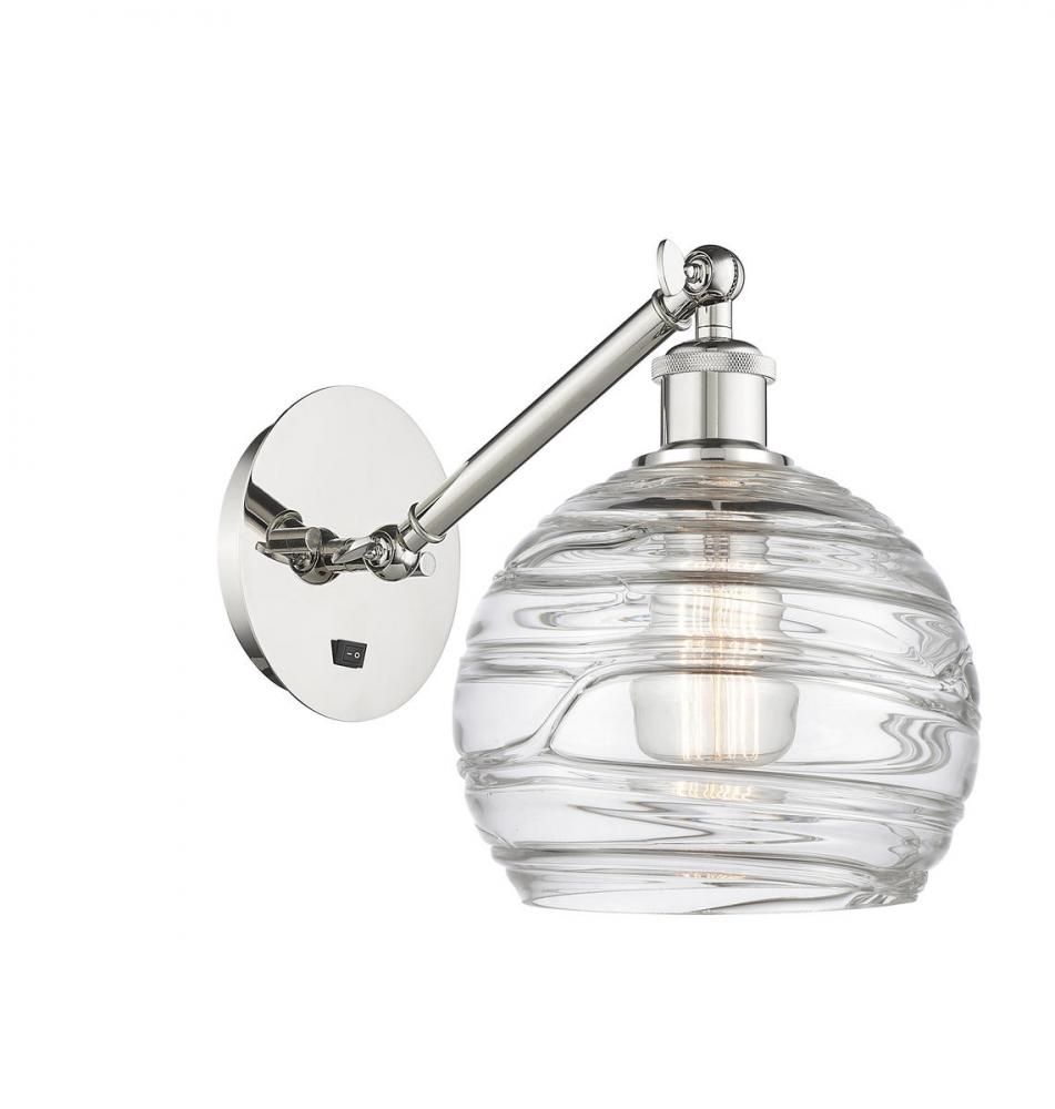 Athens Deco Swirl - 1 Light - 8 inch - Polished Nickel - Sconce