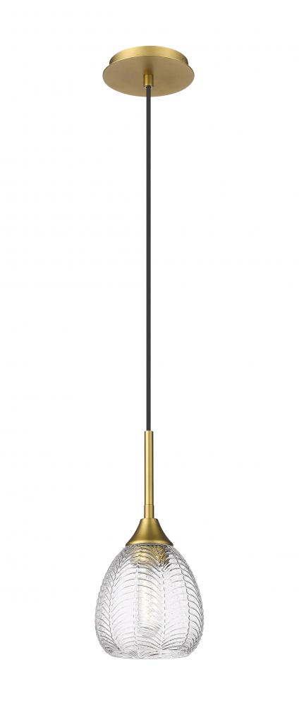 Berkshire - 1 Light - 6 inch - Brushed Brass - Cord Hung - Pendant