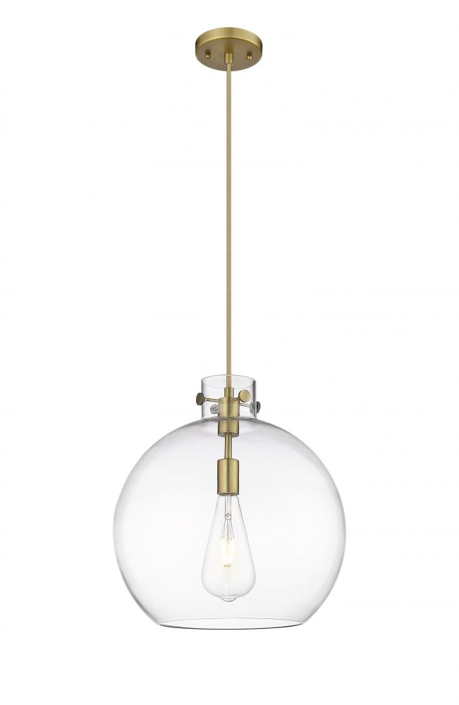 Newton Sphere - 1 Light - 16 inch - Brushed Brass - Cord hung - Pendant