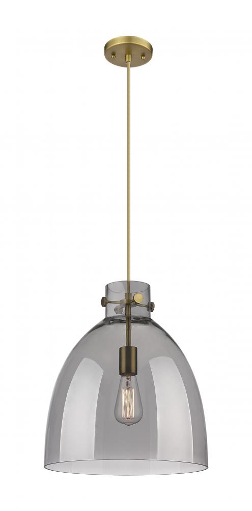 Newton Bell - 1 Light - 14 inch - Brushed Brass - Cord hung - Pendant
