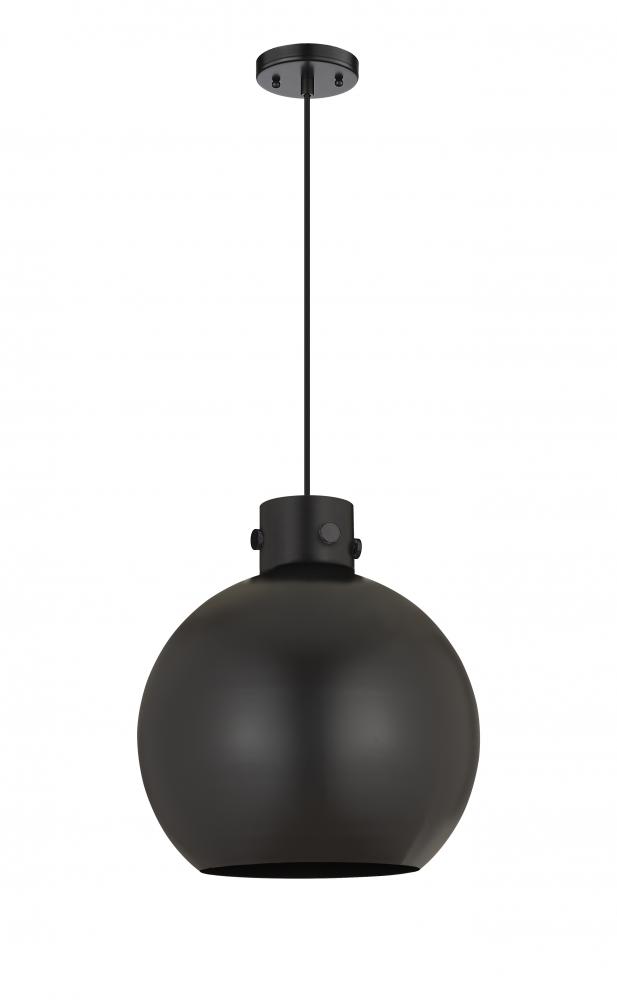 Newton Sphere - 1 Light - 14 inch - Matte Black - Cord hung - Pendant