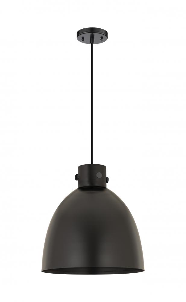 Newton Sphere - 1 Light - 14 inch - Matte Black - Cord hung - Pendant